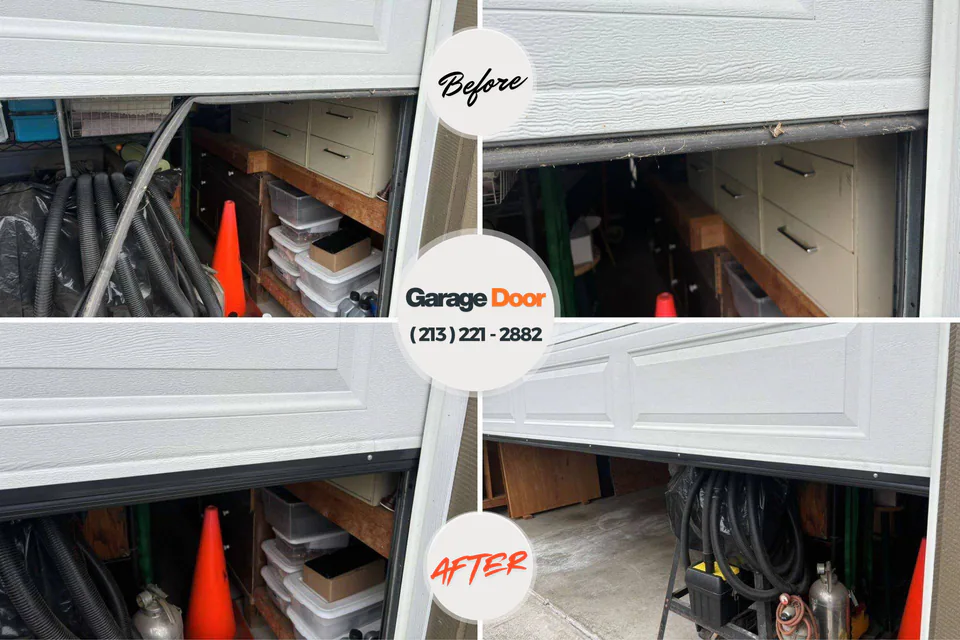 Before and after: garage door repair Hampton, AR